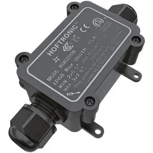 HOFTRONIC Abzweigdose - IP68 Wasserdicht - 126x62x39mm - 2 Eingänge - für 2- und 3-adrige Kabel (4-11mm) - Verteilerdose