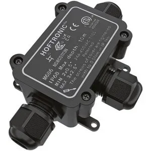 HOFTRONIC Abzweigdose IP68 Wasserdicht - 126x63x39mm - 3 Eingänge - für 2- und 3-adrige Kabel (4-11mm) - Verteilerdose