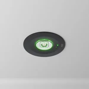 HOFTRONIC Mirian - LED Notbeleuchtung Einbaustrahler Schwarz - IP20 für Innenräume - 1,2 Watt 130 Lumen - 3 Stunden Notstromakku - Notstromakku Deckenstrahler - Autotestfunktion