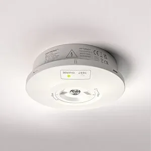 HOFTRONIC Fuga - LED Aufbaustrahler Rund Notbeleuchtung Weiß - 3 Watt 280 Lumen - Austauschbare Linse - IP65 wasserdicht - 3-Stunden-Akku (3300mAh)- 6500K tageslichtweiß