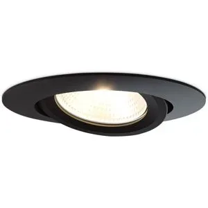 HOFTRONIC Lugo LED Einbaustrahler - Schwarz - Dimmbar - 5 Watt 450 Lumen - 2700K Warmweißes Licht - Schwenkbar - IP65 - Für drinnen und außen