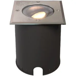HOFTRONIC Cody LED Bodeneinbaustrahler Edelstahl - GU10 4,4 Watt 345 Lumen dimmbar - 2700K warmweiß - schwenkbar - Befahrbar - quadratisch - IP67 wasserdicht