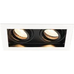 HOFTRONIC Durham - LED Einbaustrahler - Schwenkbar - 4 Watt 345 lumen - 2700K warmweiß - GU10 - Dimmbar - Viereckig - IP20 für Innenbereich - Weiß/Schwarz