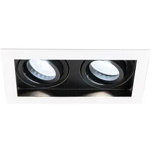 HOFTRONIC Durham - LED Einbaustrahler - Schwenkbar - 4 Watt 345 Lumen - 6500K tageslichtweiß - GU10 - Dimmbar - Viereckig - IP20 für Innenbereich - Weiß/Schwarz
