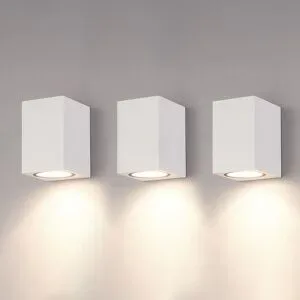 HOFTRONIC 3er Set Marion - LED Wandleuchten - 4 Watt 345 Lumen - 4000K Neutralweiß - GU10 - Dimmbar - IP64 Wasserdicht - Für innen und außen - Weiß