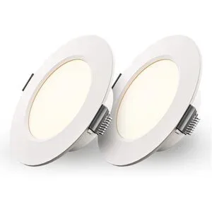 HOFTRONIC Set mit 2 Georgia LED Einbaustrahler - 3W 300lm - Rund - 2700K - 91 mm - IP20 - Weiß