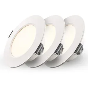 HOFTRONIC Set mit 3 Georgia LED Einbaustrahler - 3W 300lm - Rund - 2700K - 91 mm - IP20 - Weiß