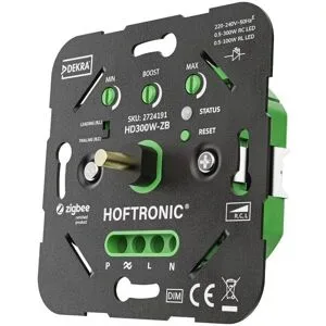 HOFTRONIC Smart Zigbee LED-Dimmer - 0,5-300 Watt - Geeignet für Phasenabschnitt (trailing edge) & Phasenanschnitt (leading edge) - Mehrfachsteuerung - Einbaudimmer - Universal