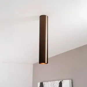 LUSENZ Canopus bronzo l - Zylindrischer Aufbaustrahler mit gebürsteter Bronzebeschichtung