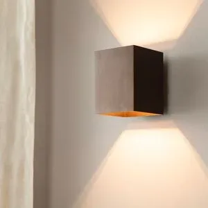 LUSENZ Cometa bronzo s - Rechteckige Wandleuchte mit gebürsteter Bronzebeschichtung - Up- und Downlight