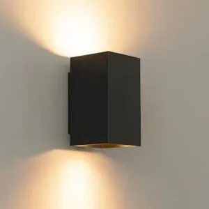 LUSENZ Cometa nero m - Rechteckige Wandleuchte mit mattschwarzer Beschichtung - Up- und Downlight