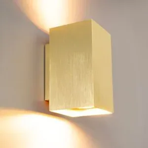 LUSENZ Cometa oro - Rechteckige Wandleuchte mit gebürsteter Goldbeschichtung - Up- und Downlight