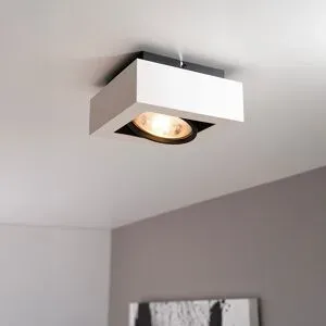 LUSENZ Castor bianco nero I - Quadratische Deckenleuchte mit schwenkbarem Strahler