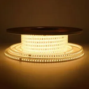 HOFTRONIC Flex120 LED Streifen 25 Meter - 3000K warmweiß - IP65 wasserdicht - Außen & Innen - 120 LEDs/m - 250 Watt 21.000 Lumen - Pro Meter kürzbar - Dimmbar