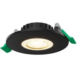HOFTRONIC Terni Dimmbarer LED-Einbaustrahler - 6 Watt 570 Lumen - CCT Lichtfarbe einstellbar 2700K/4000K/6000K - Lochmaß 68 mm - Ultra Flach 25mm - Rund - IP44 Einbaustrahler Badezimmer - Schwarz