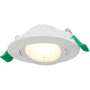 HOFTRONIC Terni Dimmbarer LED-Einbaustrahler - 6 Watt 570 Lumen - CCT Lichtfarbe einstellbar 2700K/4000K/6000K - Geringe Einbautiefe 27mm - Rund - Kippbar - IP20 für Innen - Weiß