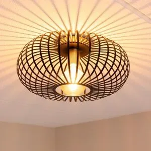 HOFTRONIC Cosmos - LED-Deckenleuchte - Dimmbar - E27-Fassung - Schwarz mit Gold