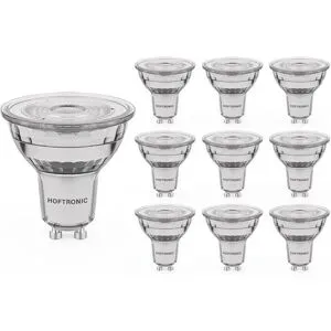 HOFTRONIC 10x GU10 LED Spot - 4 Watt 345 Lumen - 6500K tageslichtweiß - Dimmbar - Ersetzt 50 Watt - LED Reflektor