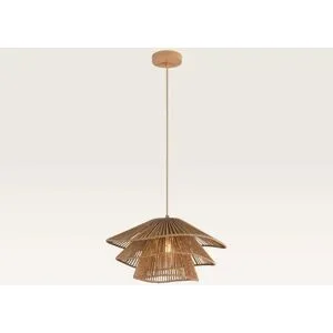 LUSENZ Pendelleuchte Avanta maronne tre - Braune Lampe aus geflochtenem Papierkabel - Ohne Leuchtmittel und für den Innenbereich - Dreilagig