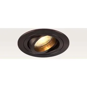 LUSENZ Einbaustrahler Ovaro bronzo scuro ? Durchmesser 92 mm ? Flach ? GU10-Fassung ? IP20 für den Innenbereich ? Bronze ? Mit Durchgangsverdrahtung