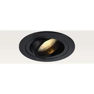 LUSENZ Einbaustrahler Ovaro notte nera ? Durchmesser 92 mm ? Flach ? GU10-Fassung ? IP20 für den Innenbereich ? Schwarz ? Mit Durchgangsverdrahtung