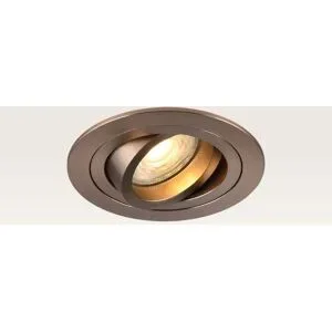 LUSENZ Einbaustrahler Ovaro caramello ? Durchmesser 92 mm ? Flach ? GU10 Fassung ? IP20 für den Innenbereich ? Braun ? Mit Durchgangsverdrahtung