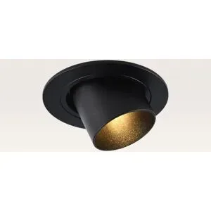 LUSENZ Einbaustrahler Gavira nero m ? Durchmesser 77 mm ? Mini GU10 (MR11) ? IP20 für den Innenbereich ? Schwarz ? Mit Durchgangsverdrahtung