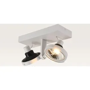 LUSENZ Deckenleuchte Telesto bianco II ? AR111-Fassung ? IP20 für den Innenbereich ? Weiß ? Aluminium ? Doppelspot