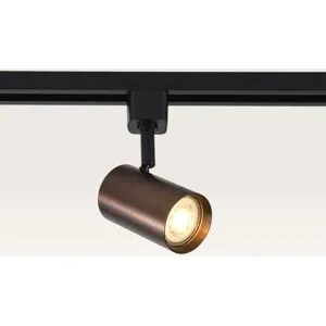 LUSENZ Schienenspot Beloria bronzo scuro ? GU10-Fassung ? Entwickelt für 1-Phasen-Schienensystem ? Bronze ? IP20 für den Innenbereich