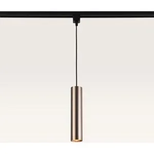 LUSENZ Hängeleuchte Belano caramello m ? GU10-Fassung ? Entwickelt für 1-Phasen-Schienensystem ? Braun ? Schienenstrahler ? IP20 für den Innenbereich