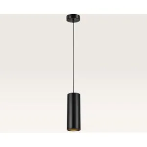 LUSENZ Pendelleuchte Erdena nero ? GU10-Fassung ? Minimalistisches Design ? Licht, das zu schweben scheint ? IP20 für den Innenbereich