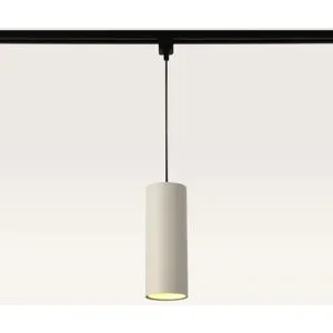 LUSENZ Hängeleuchte Belano beige l ? GU10-Fassung ? Entwickelt für 1-Phasen-Schienensystem ? Beige ? Schienenstrahler ? IP20 für den Innenbereich