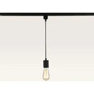 LUSENZ Hängeleuchte Avaro nero ? E27-Fassung ? Entwickelt für 1-Phasen-Schienensystem ? Schwarz ? Schienenstrahler ? IP20 für den Innenbereich