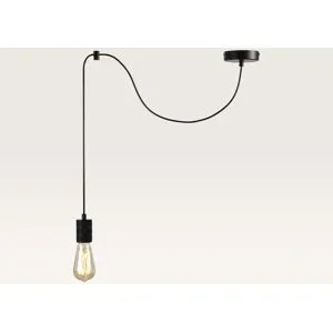 LUSENZ Pendelleuchte Lorena nero ? E27-Fassung ? Minimalistisches Design ? Licht, das zu schweben scheint ? IP20 für den Innenbereich