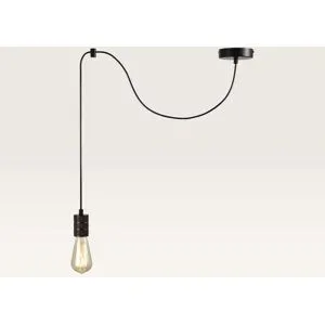LUSENZ Pendelleuchte Lorena bronzo ? E27-Fassung ? Minimalistisches Design ? Licht, das zu schweben scheint ? IP20 für den Innenbereich