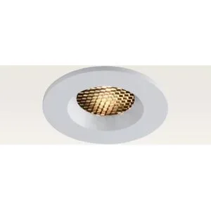 LUSENZ Einbaustrahler Juvano bianco ? Einbautiefe 27 mm ? GU10-Fassung ? IP54 spritzwassergeschützt für das Badezimmer ? Weiß ? Mit Durchgangsverdrahtung ? Wabenstruktur