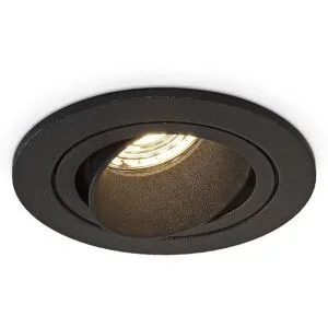 HOFTRONIC Philadelphia - Dimmbarer LED-Einbaustrahler - Inkl. GU10 - 2700K - 4 Watt - Schwarz - Schwenkbar - IP20 für Innenbereich - Rund