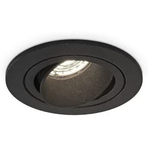 HOFTRONIC Philadelphia - Dimmbarer LED-Einbaustrahler - Inkl. GU10 - 4000K - 4 Watt - Schwarz - Schwenkbar - IP20 für Innenbereich - Rund