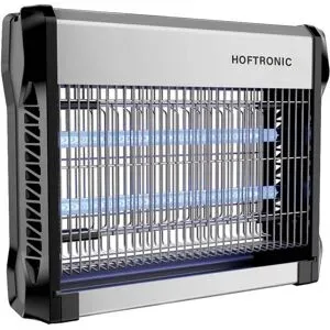 HOFTRONIC LED-Mückenlampe ? 10 W ? UV-Insektenlampe ? 3500 V ? Geeignet für 80 m² ? IP20 für den Innenbereich ? Schwarz/Silber ? Kettenlänge 47 cm
