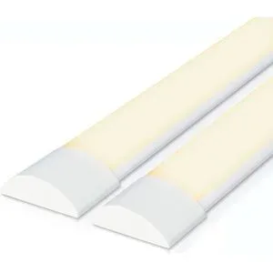HOFTRONIC 2er Set LED Lichtleiste 120cm - 40W 5600lm (140lm/w) - Ultra Flach 2,9 cm - 3000K warmweiß - Ersetzt 330W - Samsung SMD LED Chips - Flimmerfrei - IP20 staubdicht - Deckenleuchte - LED Batten