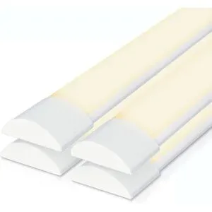 HOFTRONIC 4er Set LED Lichtleiste 120cm - 40W 5600lm (140lm/w) - Ultra Flach 2,9 cm - 3000K warmweiß - Ersetzt 330W - Samsung SMD LED Chips - Flimmerfrei - IP20 staubdicht - Deckenleuchte - LED Batten