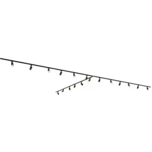 HOFTRONIC Taros LED Schienensysteme-Paket - T-Form - 6 x 1,5 m Schiene - 18 Schienenstrahler - ohne Lichtquelle - IP20 - modular - 230 V
