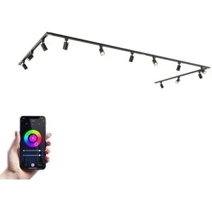 HOFTRONIC Taros LED Schienensysteme-Paket - U-Form - 4 x 1,5 m Schiene - 12 Schienenstrahler - Inkl. RGBWW GU10 - IP20 - modular - 230 V