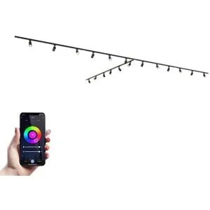 HOFTRONIC Taros LED Schienensysteme-Paket - T-Form - 6 x 1,5 m Schiene - 18 Schienenstrahler - Inkl. RGBWW GU10 - IP20 - modular - 230 V