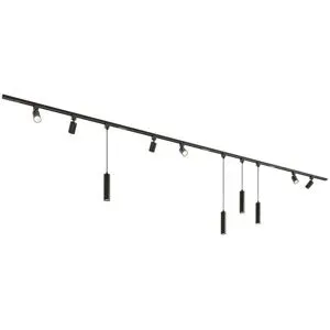 HOFTRONIC Taros LED Schienensysteme-Paket - Recht - 4x 1 m Schiene - 6 Schienenstrahler - 4 Pendelleuchte - Inkl. 2700K GU10 - IP20 - Modular - 230V