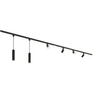 HOFTRONIC Taros LED Schienensysteme-Paket - Recht - 2x 1,5 m Schiene - 4 Schienenstrahler - 2 Pendelleuchte - Inkl. 2700K GU10 - IP20 - Modular - 230 V