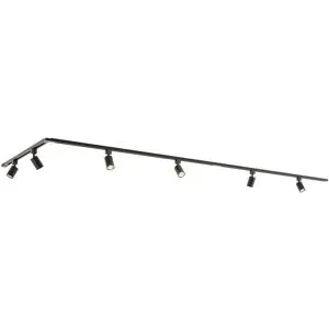HOFTRONIC Taros LED Schienensysteme-Paket - L-Form - 1x 1 m Schiene - 2x 1,5 m Schiene - 6 Schienenstrahler - Inkl. 2700K GU10 - IP20 - modular - 230 V