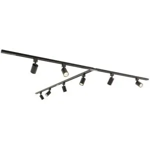 HOFTRONIC Taros LED Schienensysteme-Paket - T-Form - 4 x 1 m Schiene - 8 Schienenstrahler - Inkl. 2700K GU10 - IP20 - modular - 230 V
