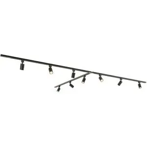 HOFTRONIC Taros LED Schienensysteme-Paket - T-Form - 3x 1,5 m Schiene - 9 Schienenstrahler - Inkl. 2700K GU10 - IP20 - modular - 230 V