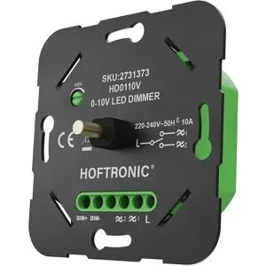 HOFTRONIC 0/1?10V LED-Dimmer ? Wechselschaltung ? Einstellbare Mindesthelligkeit ? Inklusive Befestigungsmaterial